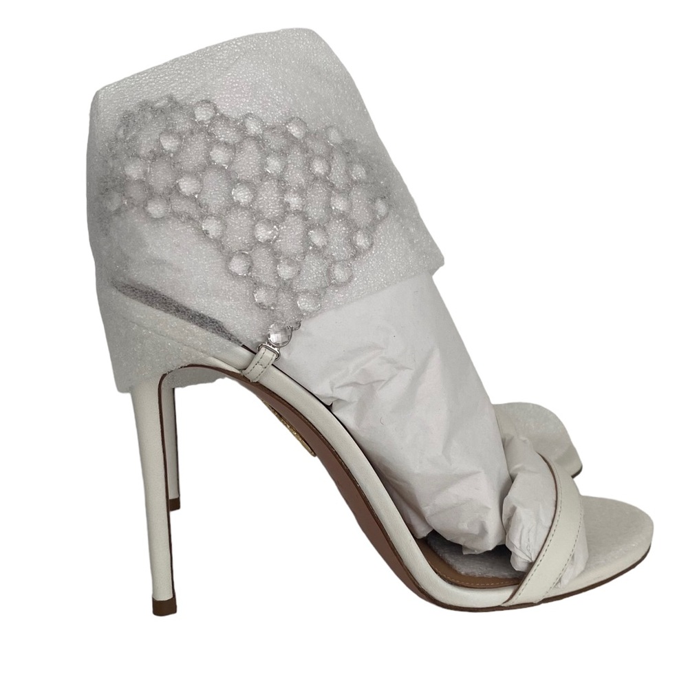 Aquazzura Women’s s Crystal Web Sandal 105 | White Crystal Heels - Picture 16 of 16